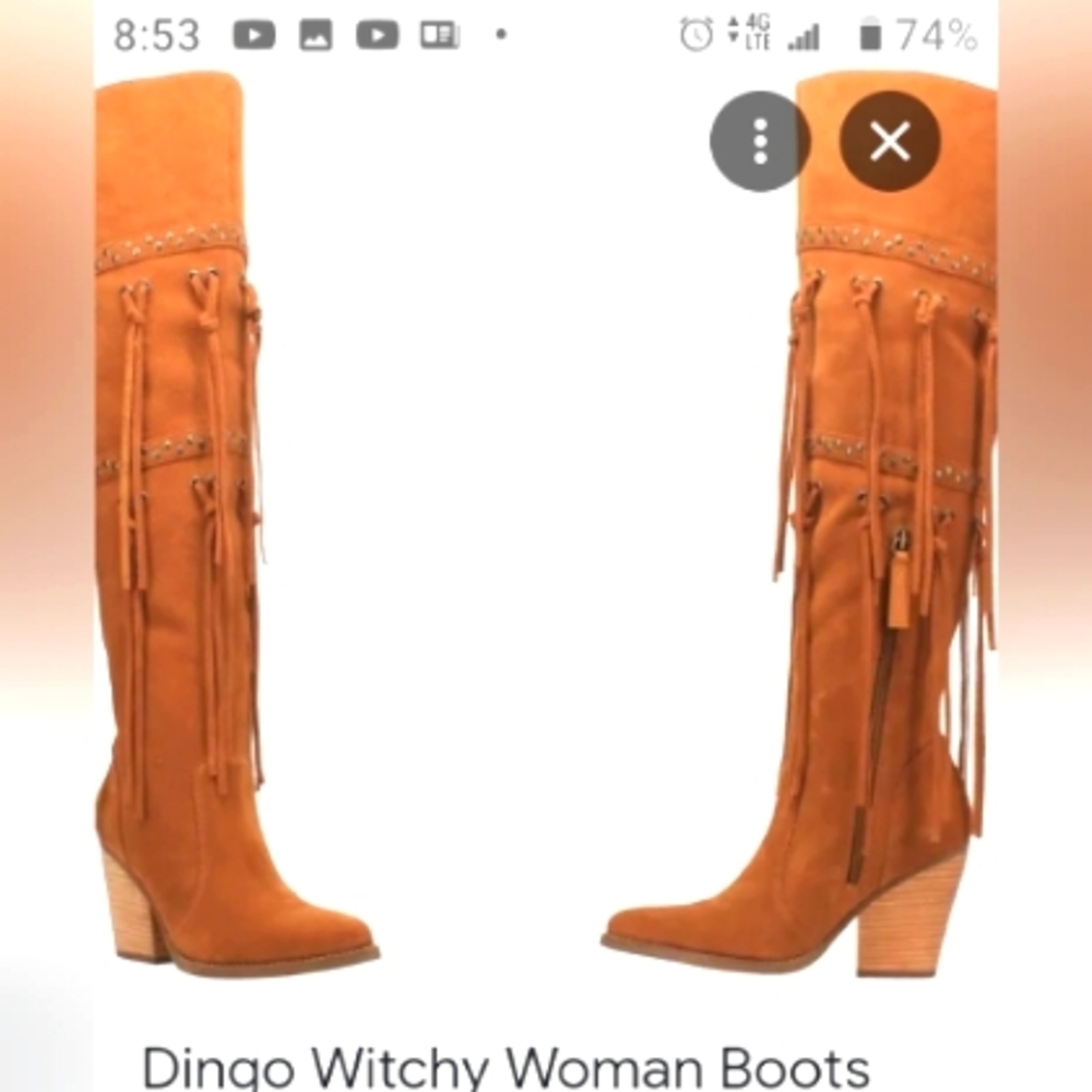 Dingo witchy woman real suede boots size 9